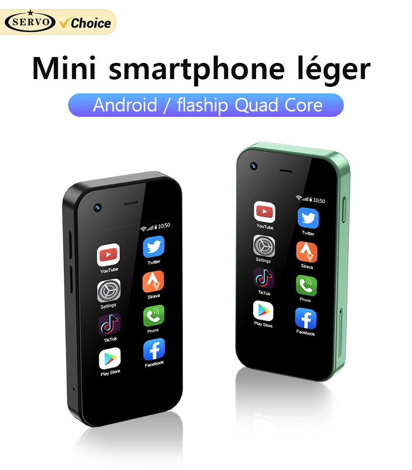 SERVO KING5000 Mini Smartphone 3G Networks Dual Nano SIM Android 9.0 System 16GB ROM 2.5'' Screen Play Store Pocket Smartphones