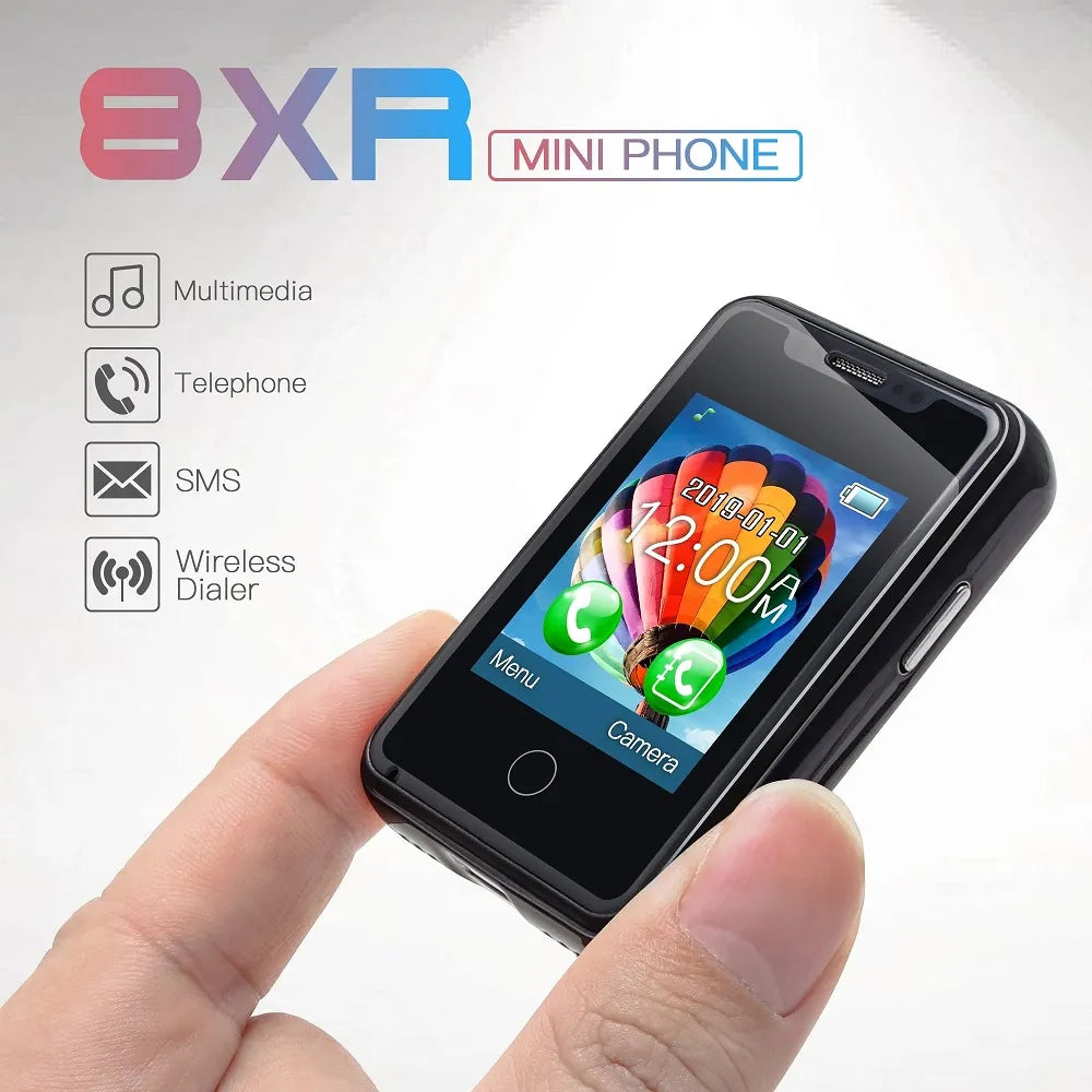 New 8XR Mini Super Small Mobile phone 1.77 inch Touch Screen 2G GSM Dual SIM Card MTK6261D 350mAh Bluetooth Cellphone