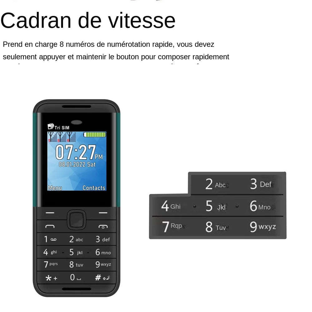 SERVO BM5310 3 SIM Card 3 Standby mini Mobile Phone Auto call recorder Bluetooth dial Speed dial Magic voice 1.3" Cellphone